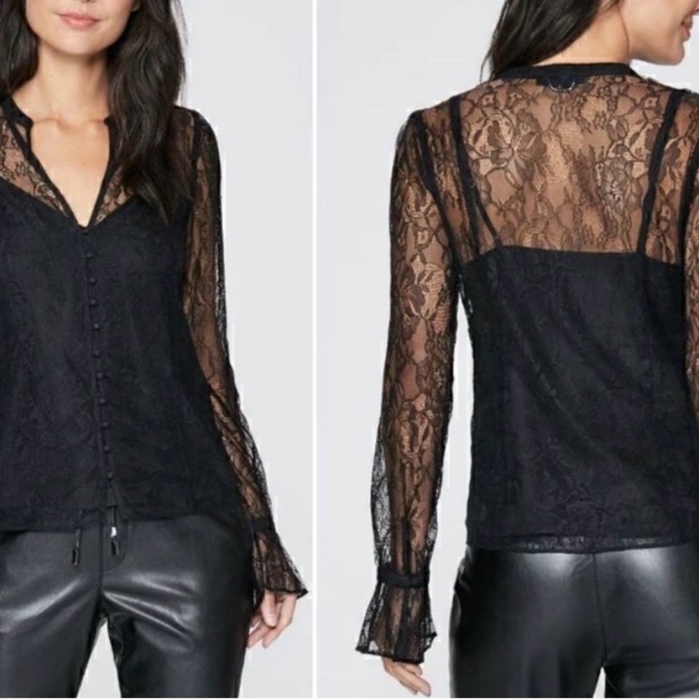 PAIGE Black Lace Women's Blouse